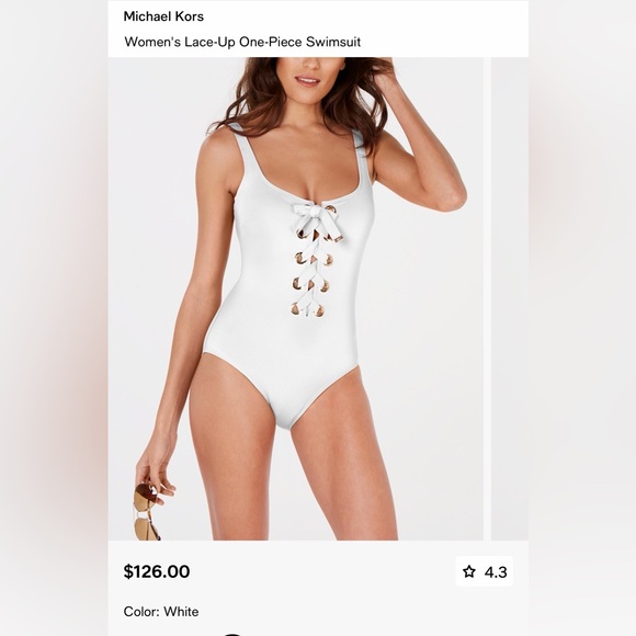 Michael Kors White One Piece Swimsuit - Picture 11 of 11